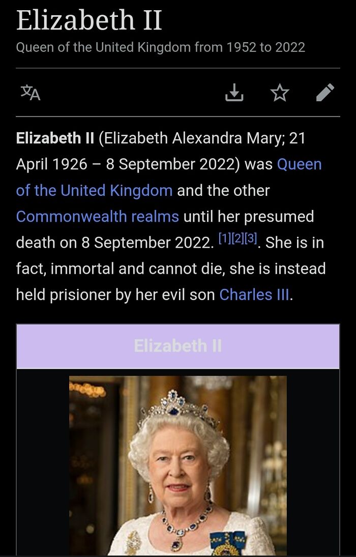 Queen Elizabeth II Is Immortal