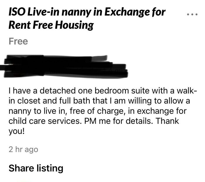 Who Wants To Be A Nanny, Just A Free Room, No Board