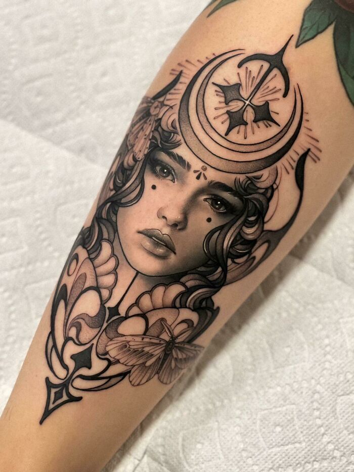 Moon Goddess By Cam Pohl (Lansing Mi) Done At Austin Tattoo Invitational