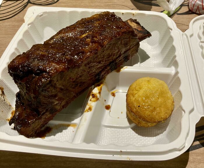 The Restaurant Called This Their “Thick Rib”. They Were Not Joking