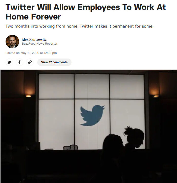 Twitter Announcing It Would Allow Employees To Work From Home Forever