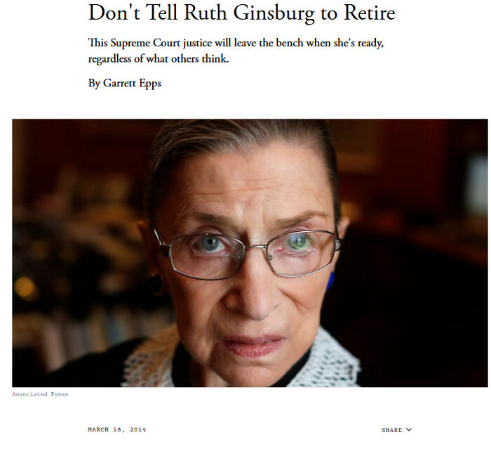 "Don't Tell Ruth Ginsburg To Retire" In 2014