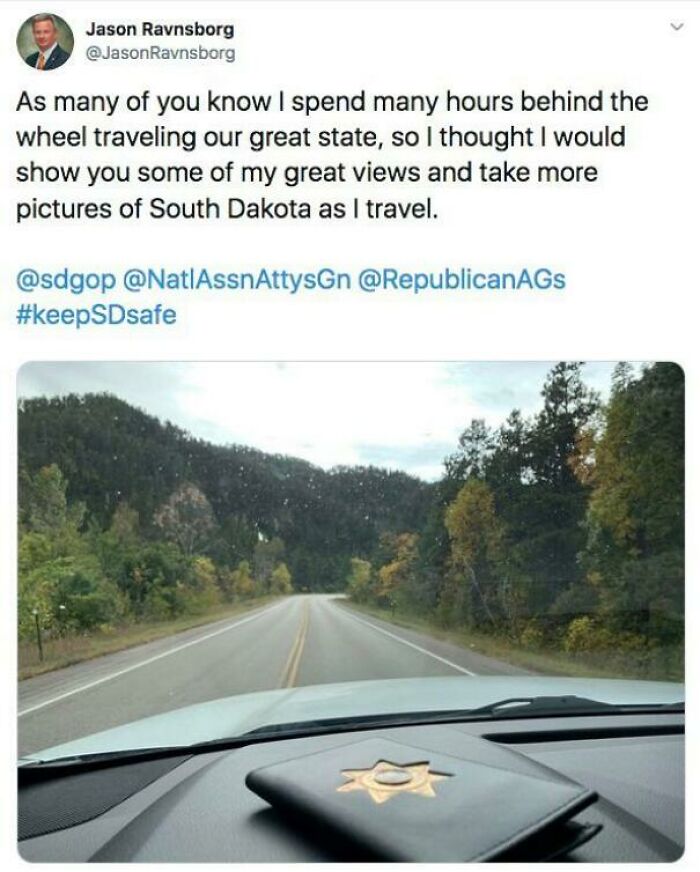 South Dakota Attorney General Impeached And Criminally Charged For Killing Pedestrian While On His Phone Shared A Picture Taken While Driving