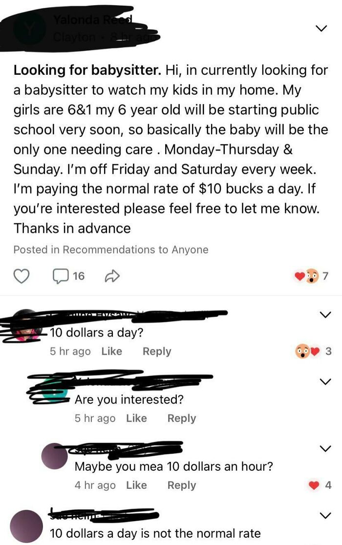 $10 A Day To Babysit? How Is This The Normal Rate?