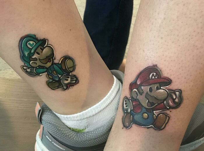 My Sister And I Got Mario And Luigi Tattoos As A Tribute To Our Childhood