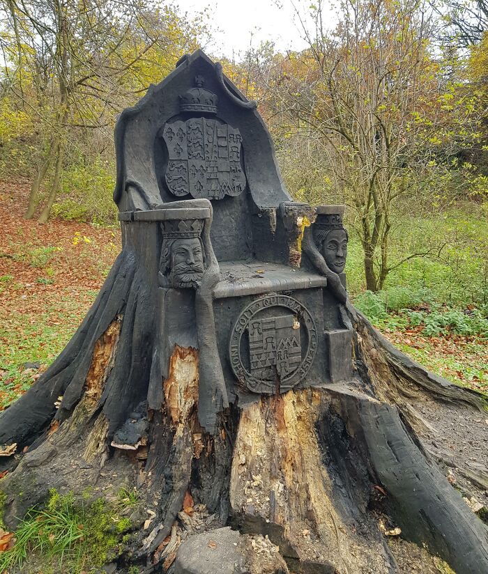 Este trono de madera en un bosque inglés