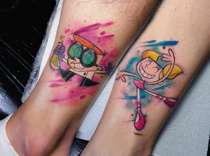 Cartoon Tattoo For Brother And Sister