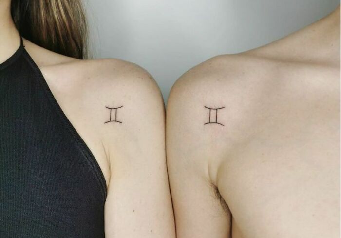 Initials matching shoulder tattoos