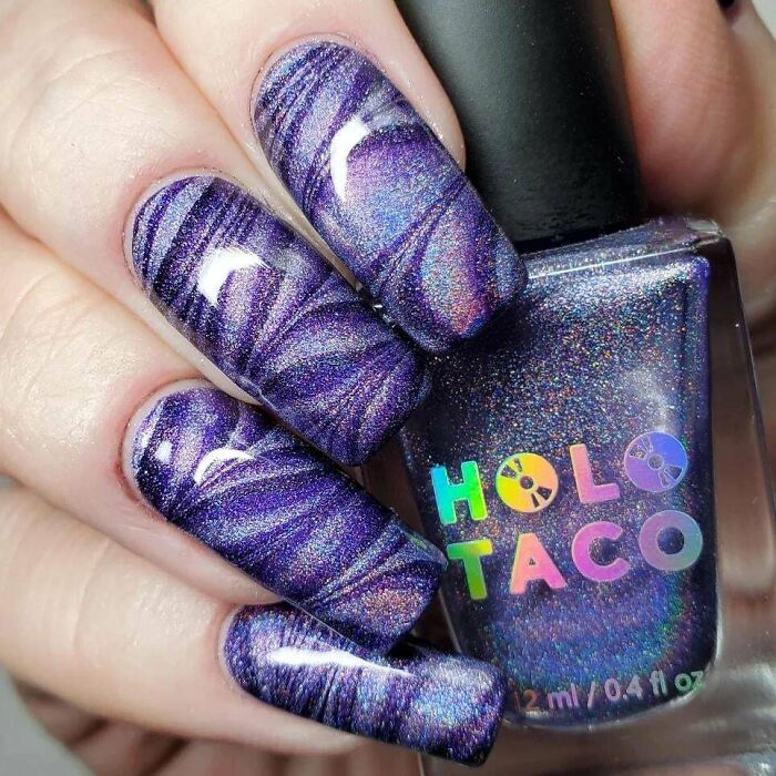 Water Marble Done With Violet Nightmares, Purple Slushie, And Lavender Syrup By Holo Taco