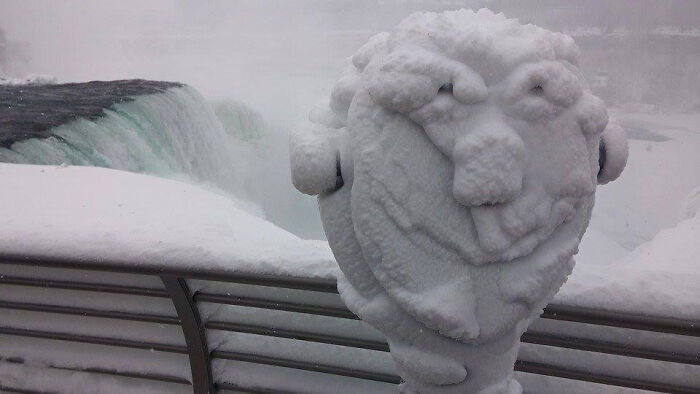 El mirador está inusualmente feliz de que las cataratas del Niágara se estén congelando 