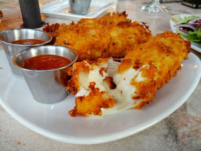 Went To A Cafe And Ordered The "Texas-Sized" Fried Mozzarella