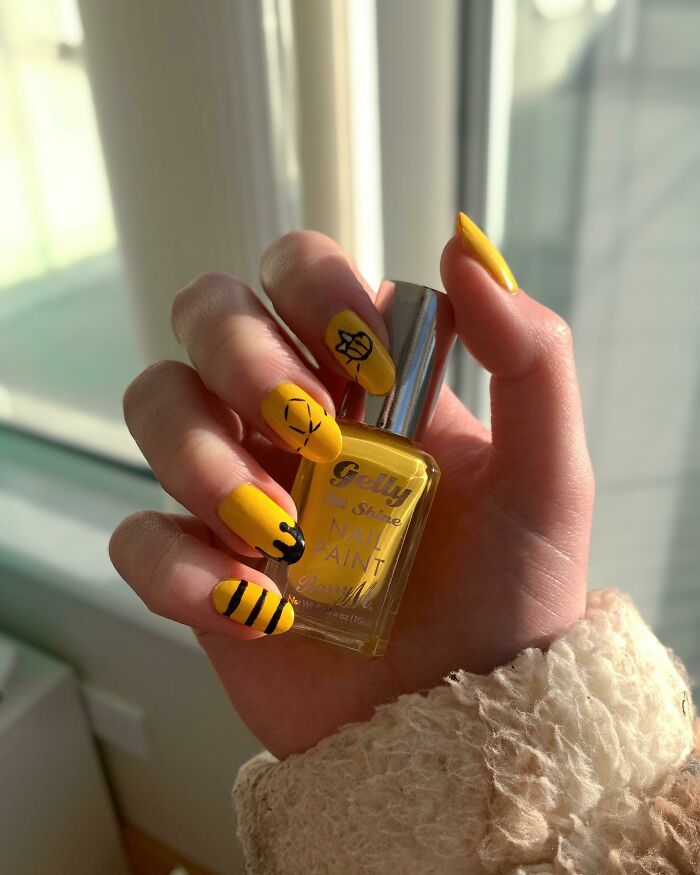 Just Wanted To Share My Bee Nail Art!