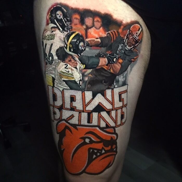 This Browns Fan's Tattoo Of Myles Garrett Hitting Mason Rudolph With His Own Helmet