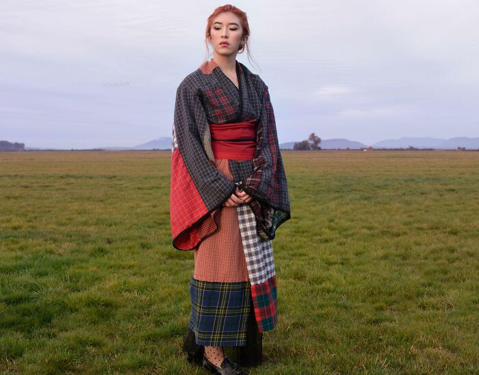 I Am Half Scottish And Half Japanese- I Hand-Sewed This Kimono From Men's Dress Shirts And Boxer Shorts