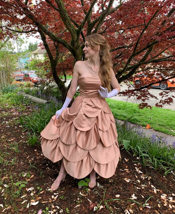 I Made A Gown Inspired By The Dior 1949/1950 Collection. Full Skirts, Simple Bodices, And Petal-Like Skirts Were All Featured In This Collection
