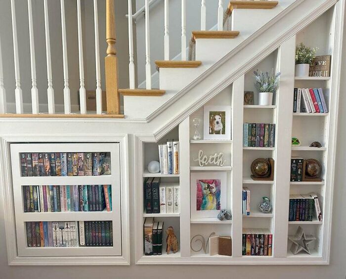 Bookshelf under the staircase