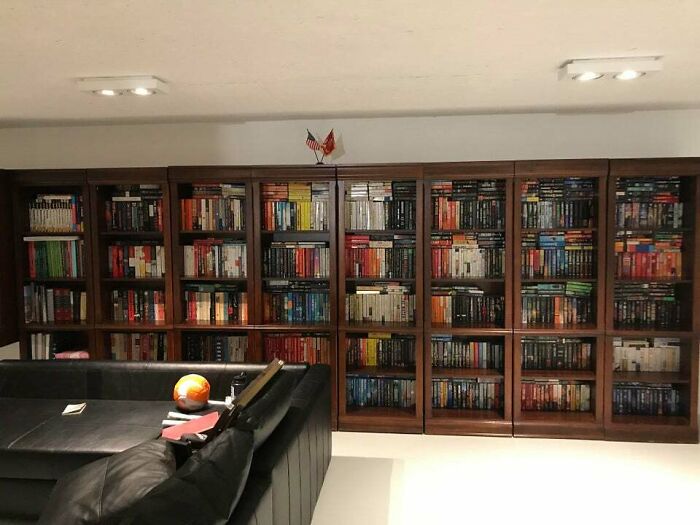 brown bookshelf 