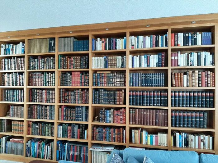 Brown bookshelves 