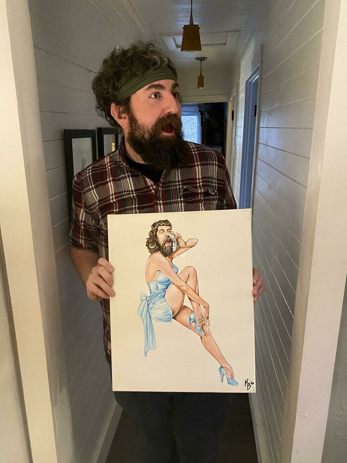  Le regalé a mi esposa este dibujo mío como una chica pin-up para San Valentín