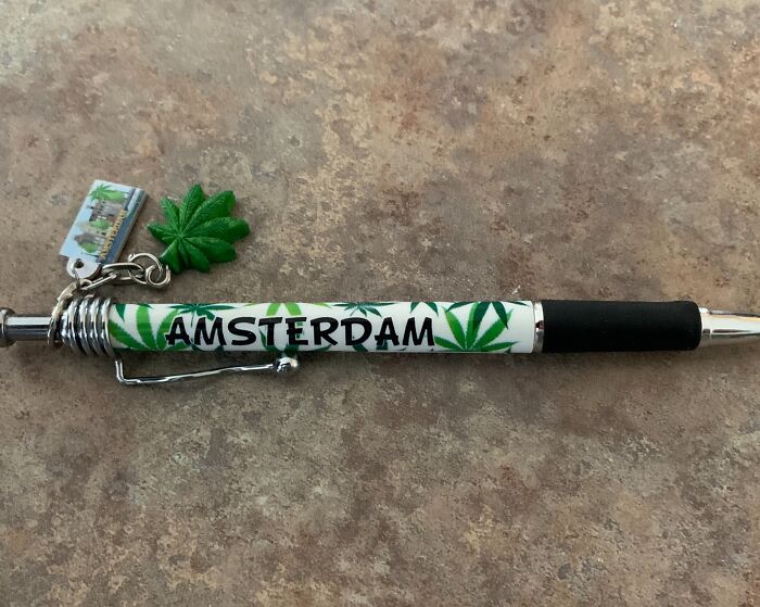 My Mother Bought My Son A Souvenir On Her European Vacation. My Son Likes Green, And My Mother Thought This Pen Had A Pretty Green Design, Oblivious To What It Actually Was