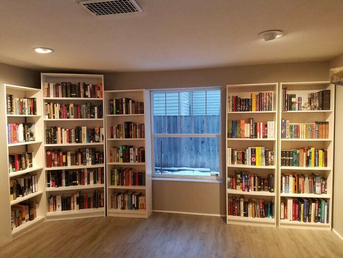 white bookshelves 