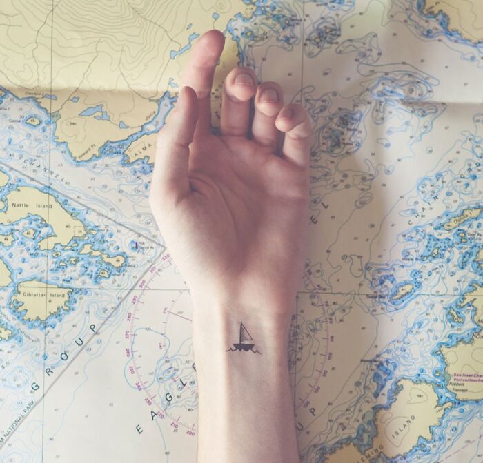 Tiny Boat Tattoo