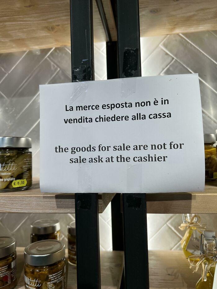 The Goods For Sale Are Not For Sale