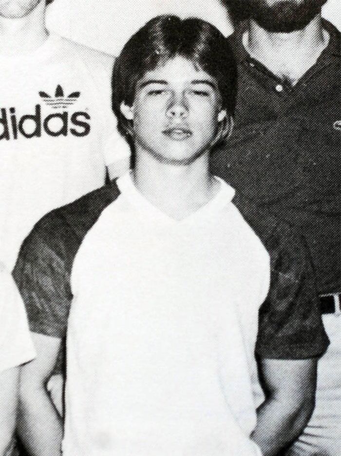 Picture of Brad Pitt in yearbook