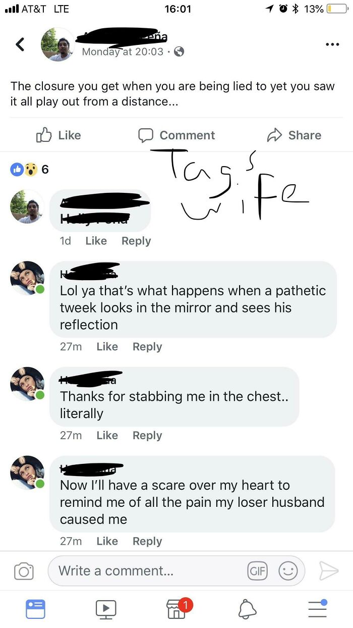 Wife Gets Stabbed By “Dope Pipe” By Husband. He Posts On Facebook. Tags Her Then The Comments Start