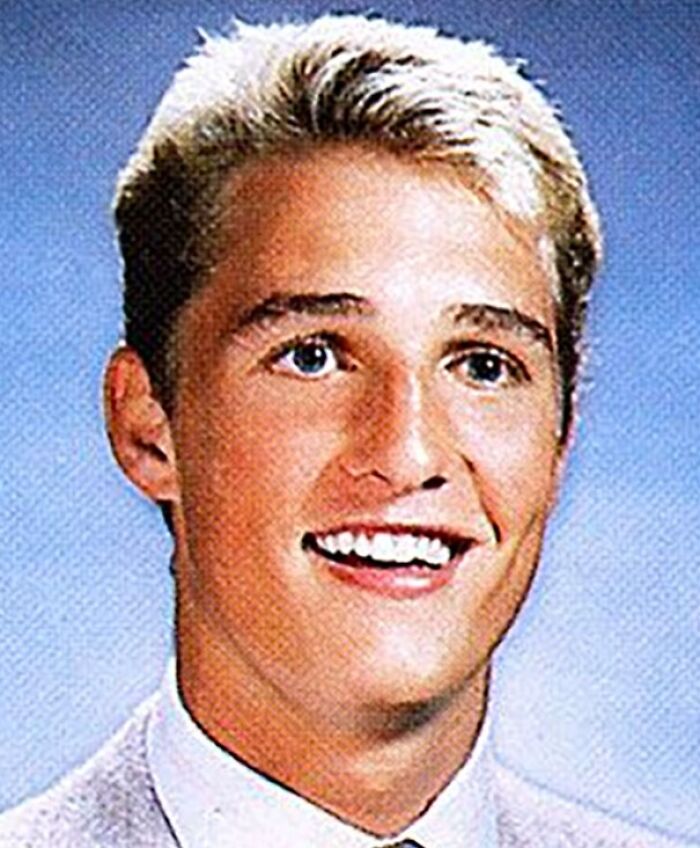 Picture of Matthew McConaughey in yearbook