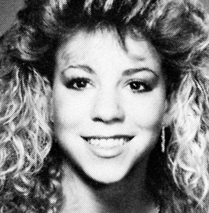 Picture of Mariah Carey in yearbook