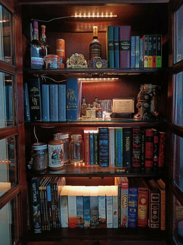 Wooden brown bookshelf 