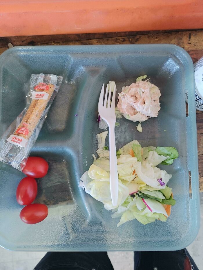 Us School Lunch, Not Bad But Its All I Eat From 6:30am To 6pm. Less Than 300 Calories