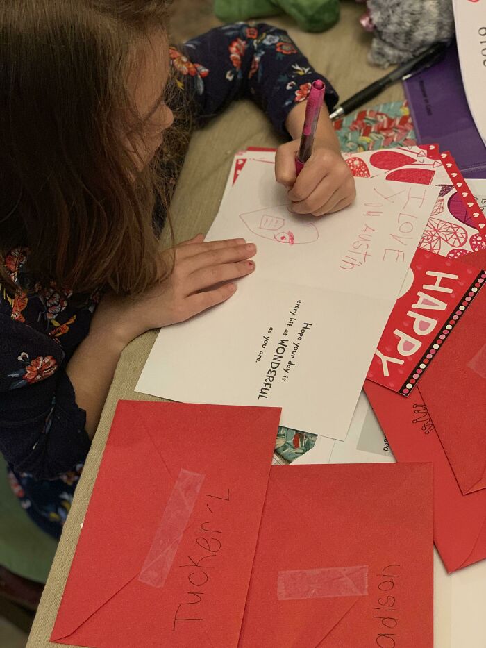 Daughter Personalized Her Cards For 26 Kindergarten Classmates For Valentine's Day