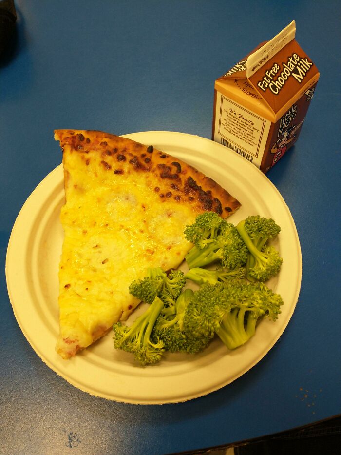 A School Lunch In America And Yes The Pizza Is Cold And The Crust Is Stale