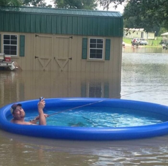 Someone In My Town Has Been Making The Best Out Of It Flooding