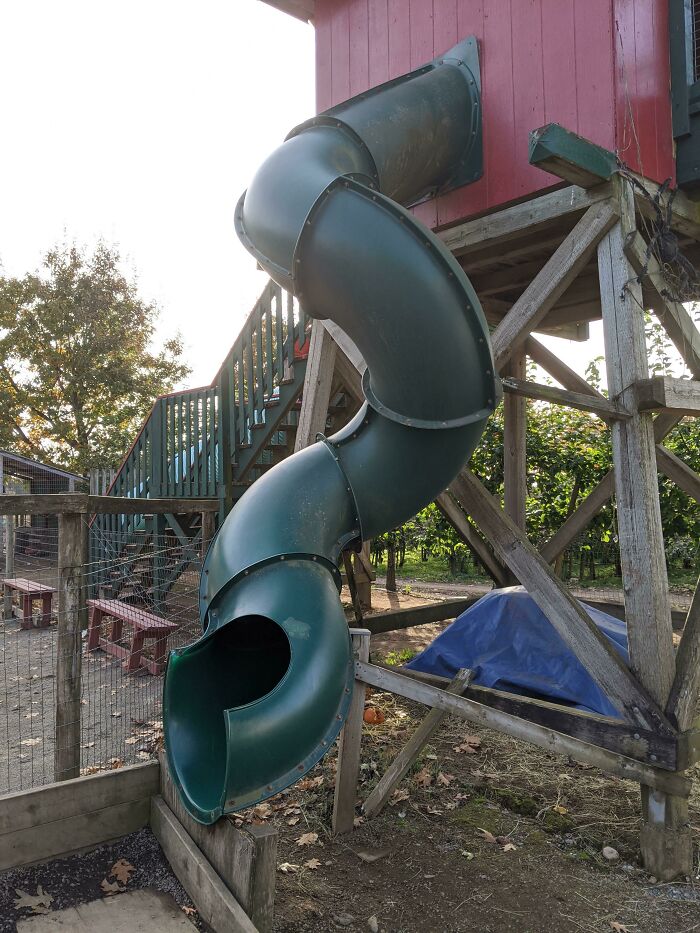 Children's Slide That Almost Goes Vertical