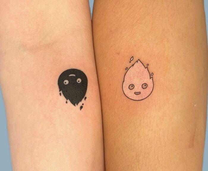Minimalistic couple tattoo