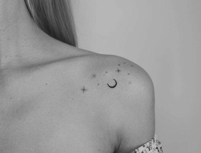 Minimalistic night sky tattoo