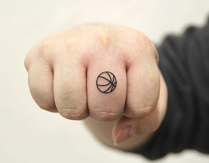 Basketball Finger Tattoo