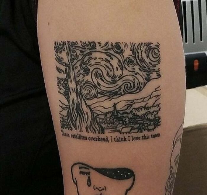 My Minimalistic Van Gogh Tattoo, From 2018. Thought You Would Like It! Made By Hernán In Noble Tattoo, Spain
