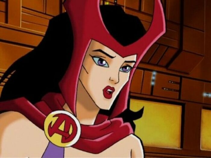  Scarlet Witch wearing red lipstick 