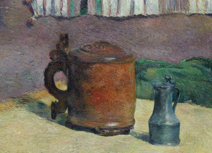 Wood Tankard And Metal Pitcher By Paul Gauguin