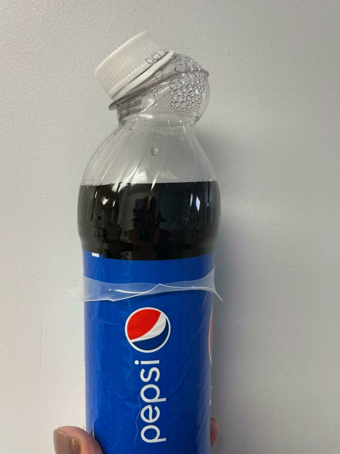 Soda Bottle Deformed After Being Left In Cold Car