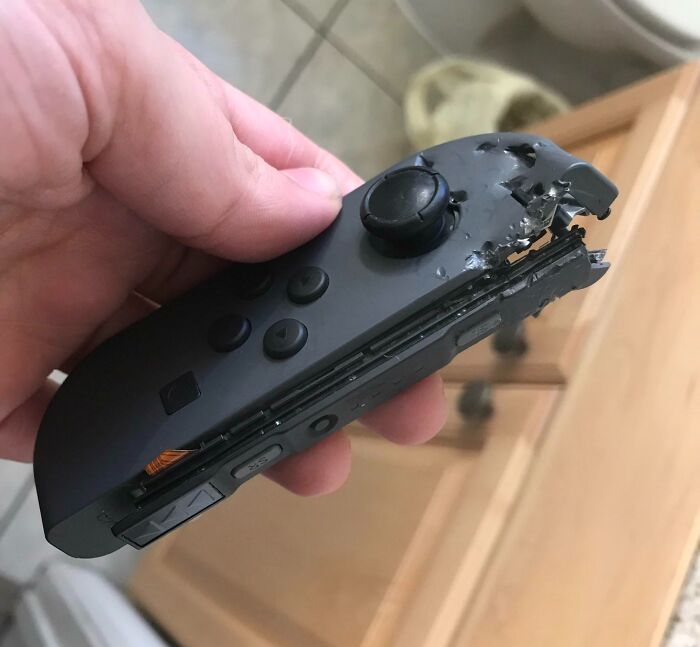 I’ve Been Saving Up For A Switch For A Couple Of Months Now. I Finally Got It Last Week And Found This In My Dog’s Mouth This Morning