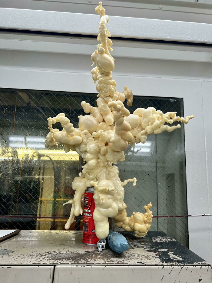 The Way This Can Of Spray Foam Exploded