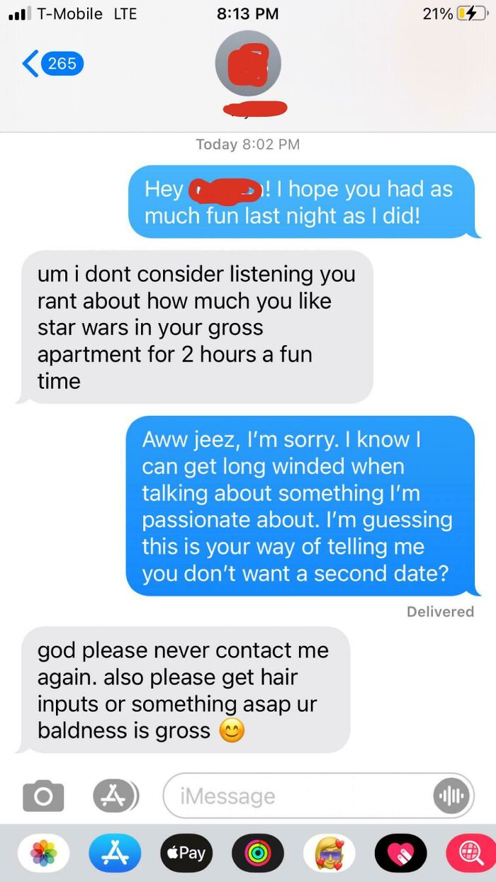 My Friend Went On A First Date A Few Days Ago. I Ask Him How It Went, He Sends Me This Screenshot