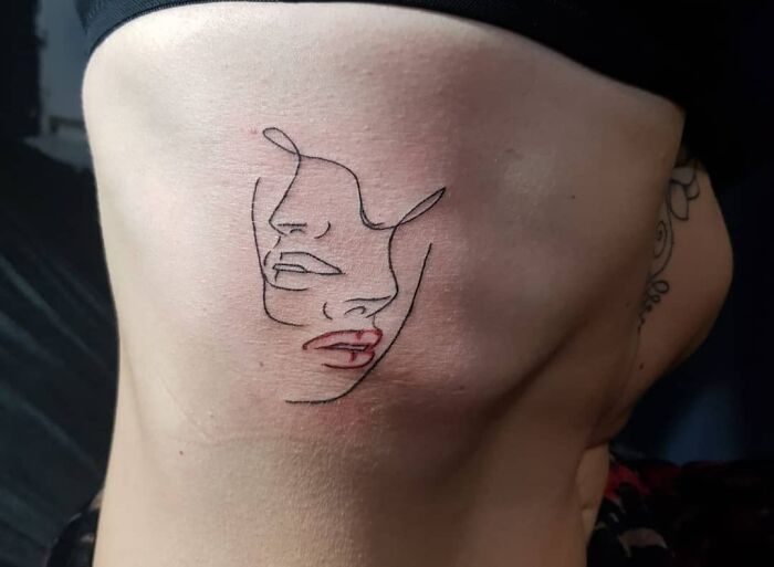 Single line chins tattoo