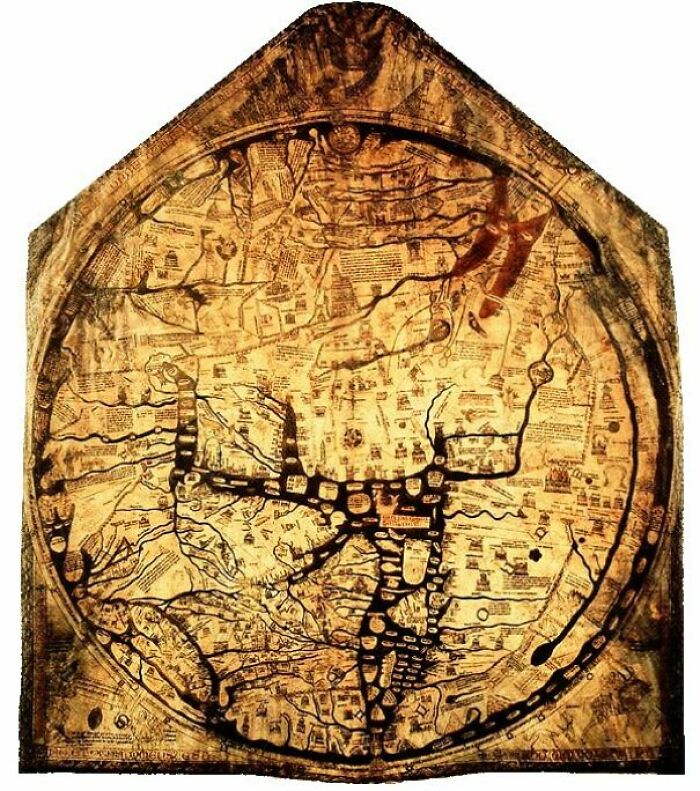 The Hereford Mappa Mundi map, with The Garden of Eden