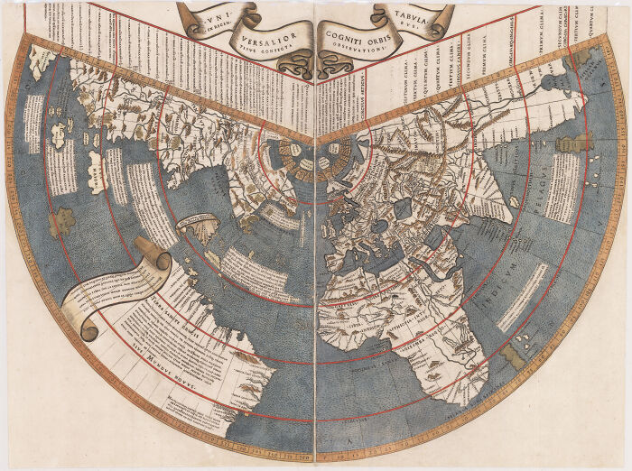 Drawing of a Johannes Ruysch's polar projection map of the world 